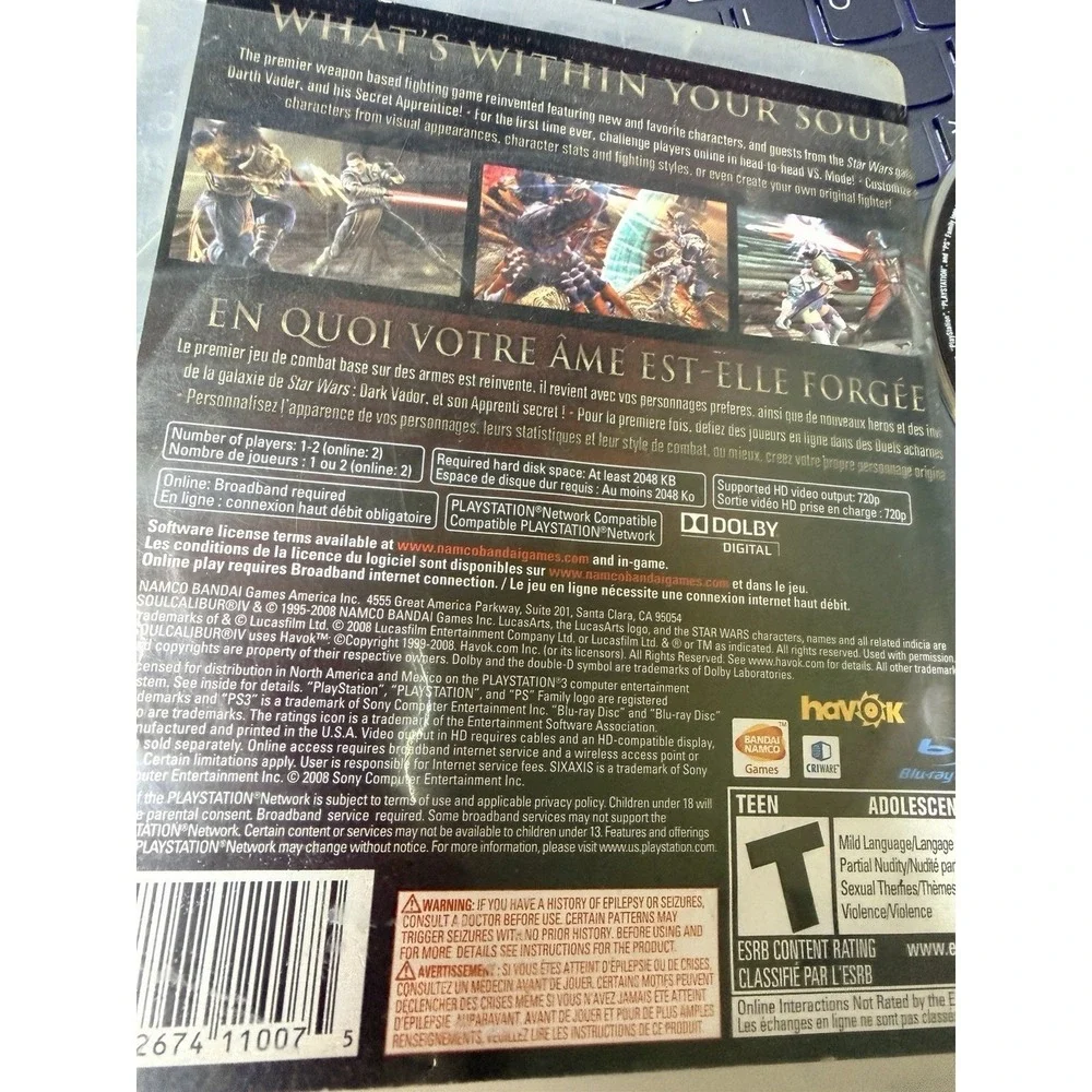 SoulCalibur‎ IV Sony PlayStation 3 PS3 Fighting Game Darth Vader BLUS-30160